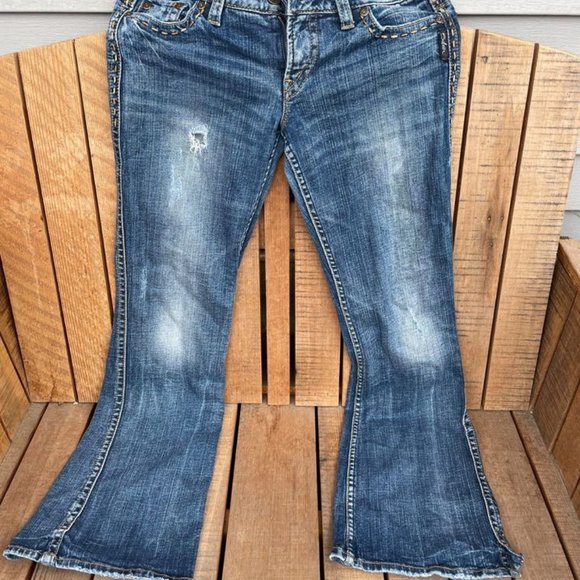 Silver Frances Split Hem Flare Jeans - Picture 4 of 5